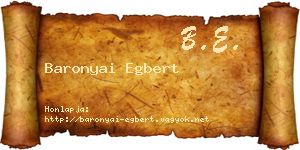 Baronyai Egbert névjegykártya